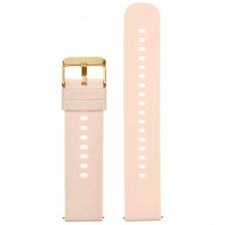 U27 rubber watch strap - light pink/gold - 20mm