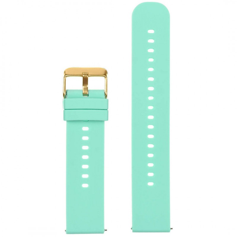 U27 rubber watch strap - mint/gold - 18mm  Pasek gumowy do zegarka U27 - miętowy/złoty - 18mm