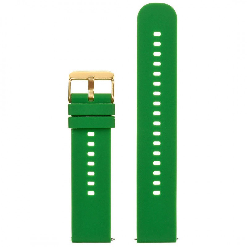 U27 rubber watch strap - green/gold - 20mm  Pasek gumowy do zegarka U27 - zielony/złoty - 20mm