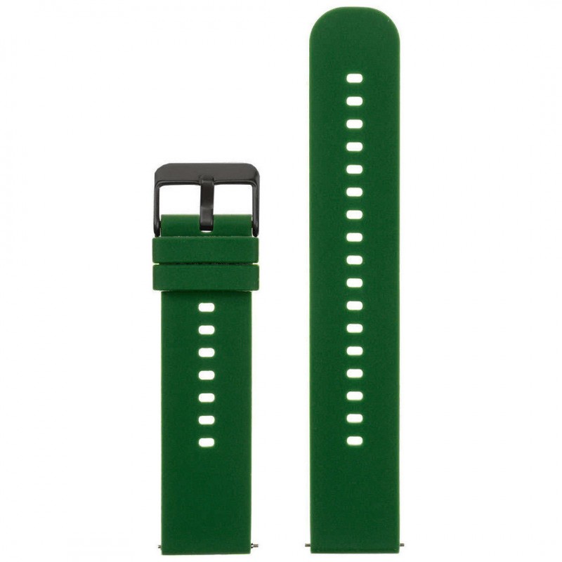 U27 rubber watch strap - dark green/black - 20mm  Pasek gumowy do zegarka U27 - ciemnozielony/czarny - 20mm