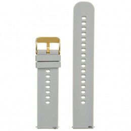 U27 rubber watch strap - light gray/gold - 18mmPasek gumowy do zegarka U27 - jasny szary/złoty - 18mm