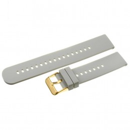 U27 rubber watch strap - light gray/gold - 22mmPasek gumowy do zegarka U27 - jasny szary/złoty - 22mm