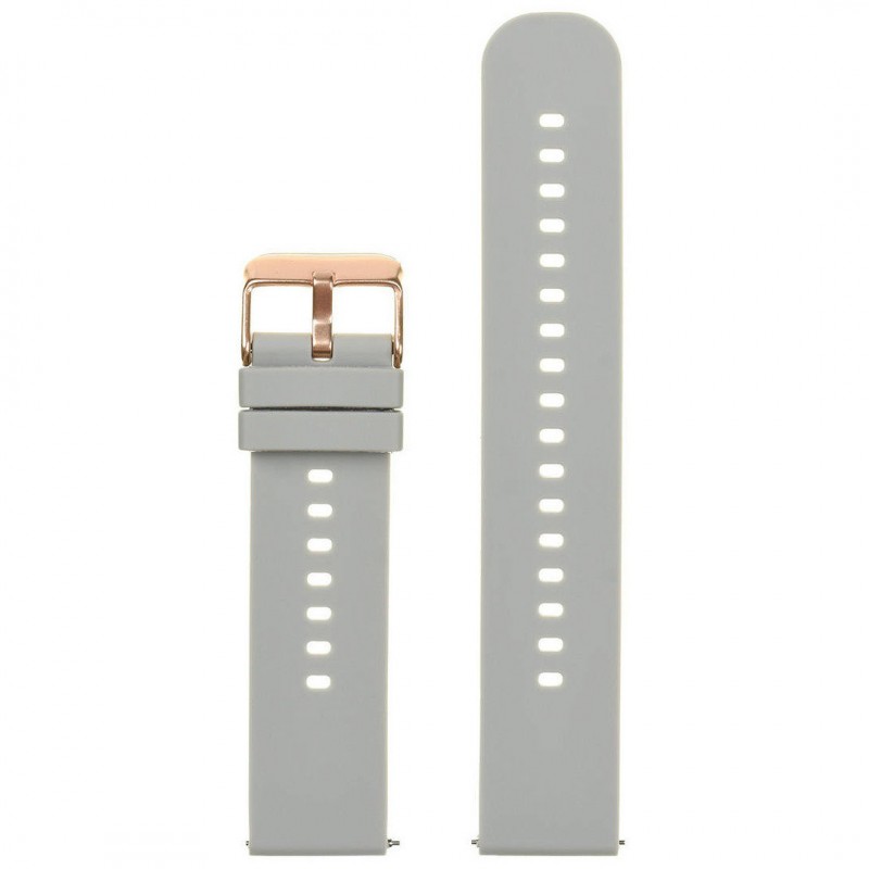 U27 rubber watch strap - light gray/rosegold - 22mm  Pasek gumowy do zegarka U27 - jasny szary/rosegold - 22mm