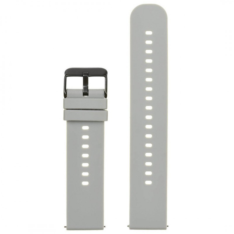 U27 rubber watch strap - light gray/black - 18mm  Pasek gumowy do zegarka U27 - jasny szary/czarny - 18mm