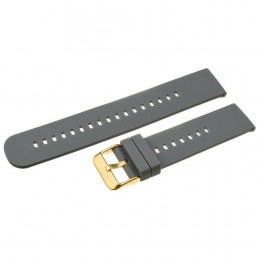 U27 rubber watch strap - dark gray/gold - 18mmPasek gumowy do zegarka U27 - ciemny szary/złoty - 18mm