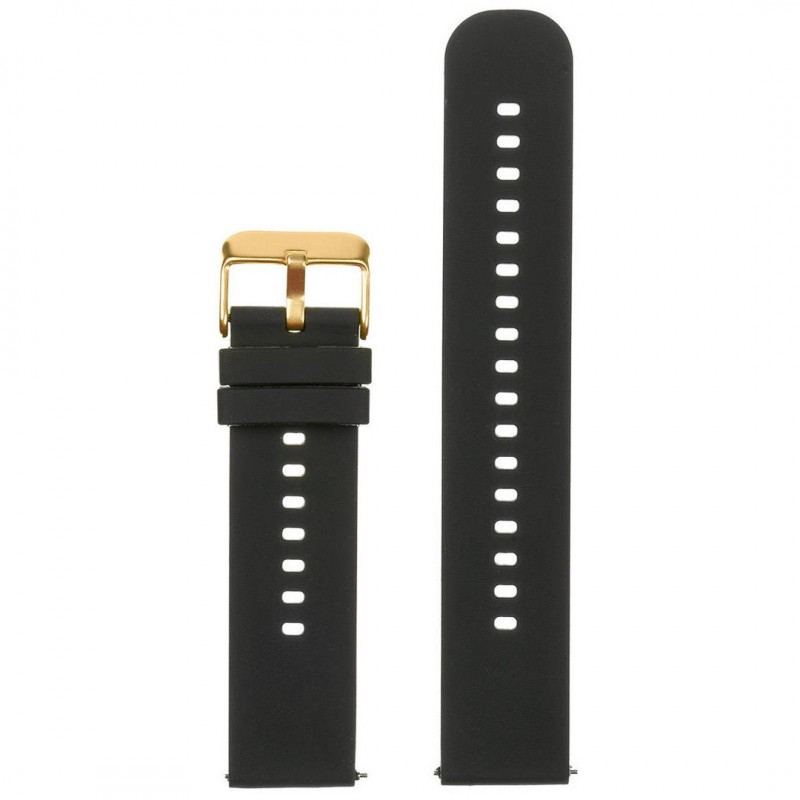 U27 rubber watch strap - black/gold - 18mm  Pasek gumowy do zegarka U27 - czarny/złoty - 18mm