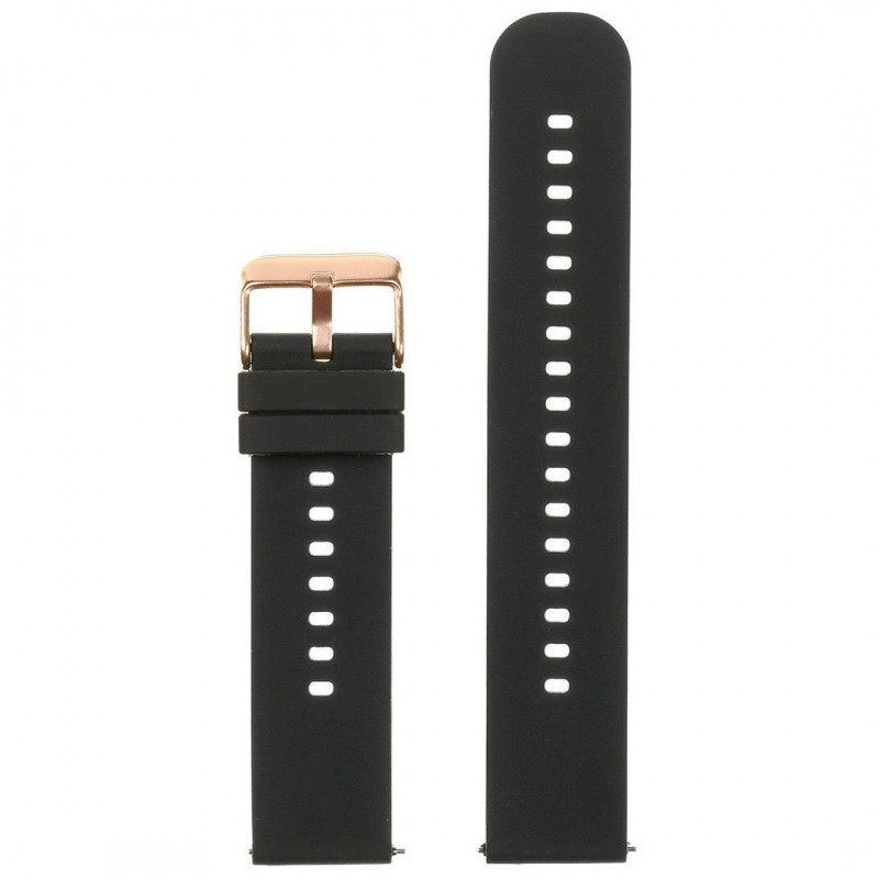U27 rubber watch strap - black/rosegold - 18mm  Pasek gumowy do zegarka U27 - czarny/rosegold - 18mm
