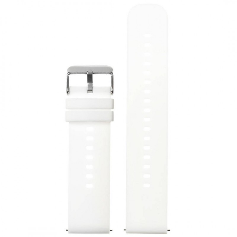 U27 rubber watch strap - white/silver - 22mm  Pasek gumowy do zegarka U27 - biały/srebrny - 22mm