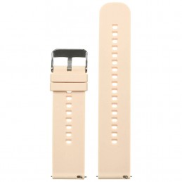 U27 rubber watch strap - cream/silver - 18mmPasek gumowy do zegarka U27 - kremowy/srebrny - 18mm