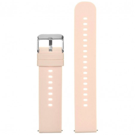 U27 rubber watch strap - light pink/silver - 18mm