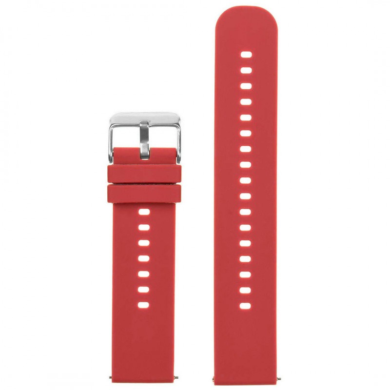 U27 rubber watch strap - red/silver - 18mm  Pasek gumowy do zegarka U27 - czerwony/srebrny - 18mm