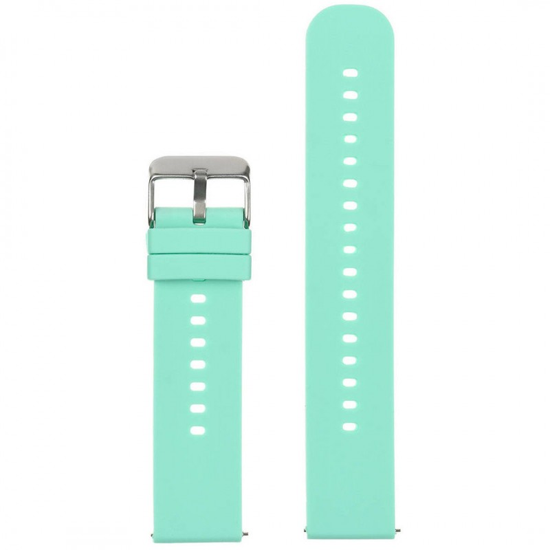 U27 rubber watch strap - mint/silver - 20mm  Pasek gumowy do zegarka U27 - miętowy/srebrny - 20mm