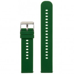 U27 rubber watch strap - dark green/silver - 18mmPasek gumowy do zegarka U27 - ciemnozielony/srebrny - 18mm