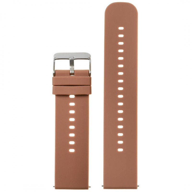U27 rubber watch strap - brown/silver - 18mm  Pasek gumowy do zegarka U27 - brązowy/srebrny - 18mm