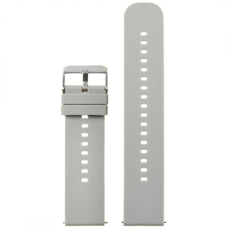 U27 rubber watch strap - light gray/silver - 18mm  Pasek gumowy do zegarka U27 - jasny szary/srebrny - 18mm