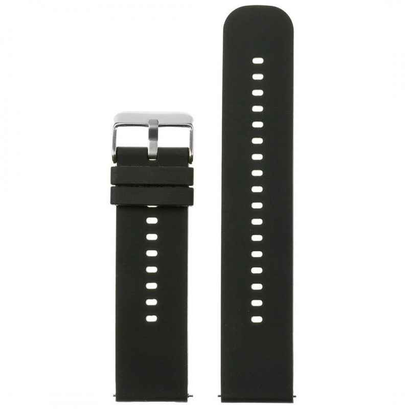 U27 rubber watch strap - black/silver - 18mm  Pasek gumowy do zegarka U27 - czarny/srebrny - 18mm