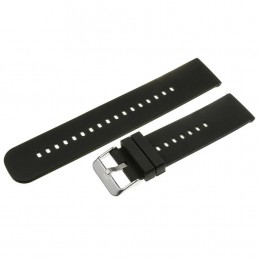 U27 rubber watch strap - black/silver - 18mmPasek gumowy do zegarka U27 - czarny/srebrny - 18mm