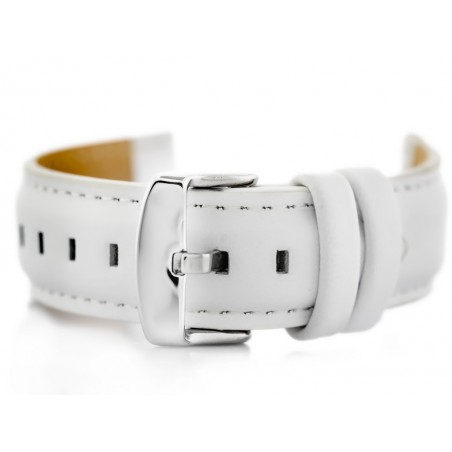 W46 leather watch strap - white - 20mm