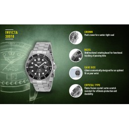 INVICTA PRO DIVER MEN'S WATCH 30018 - WR100, 43mm case (zv011c)ZEGAREK MĘSKI INVICTA PRO DIVER 30018 - WR100, koperta 43mm (zv011c)