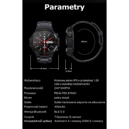 GRAVITY GT7-2 MEN'S SMARTWATCH - MAKING CALLS (sg016b)SMARTWATCH MĘSKI GRAVITY GT7-2 - WYKONYWANIE POŁĄCZEŃ (sg016b)