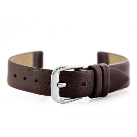 W86 leather watch strap - dark brown - 16mm