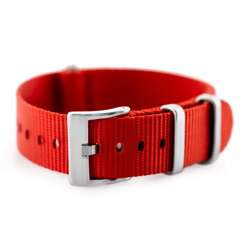 N03 watch strap - red - 22mm  Pasek N03 parciany do zegarka - czerwony - 22mm