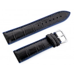 U18 rubber watch strap - black/black - 20mmPasek gumowy do zegarka U18 - czarny/granat - 20mm