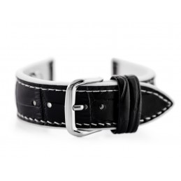 U18 rubber watch strap - black/white - 22mmPasek gumowy do zegarka U18 - czarny/biały - 22mm