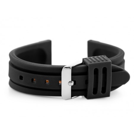 U09 rubber watch strap - black - 26mm