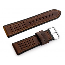 Pasek skórzany do zegarka W80 ciemnobrązowo/czarny 24mmPasek skórzany do zegarka W80 ciemnobrązowo/czarny 24mm