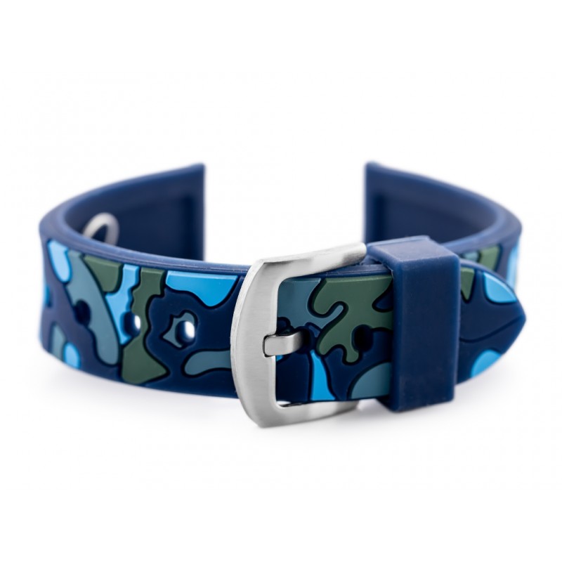 U13 watch rubber strap - navy blue-moro - 24mm  Pasek gumowy do zegarka U13 - granat-moro - 24mm