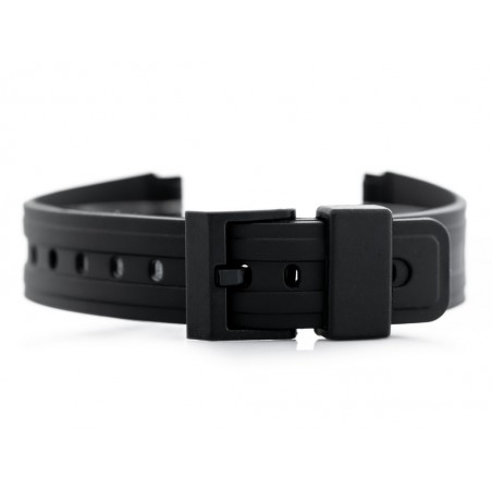 Watch rubber strap - model 6 black - 18mm