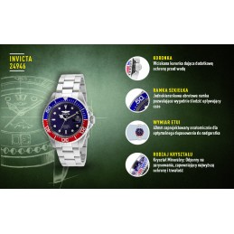 INVICTA PRO DIVER MALE WATCH 24946 - WR200, 40mm envelope (zv010b)ZEGAREK MĘSKI INVICTA PRO DIVER 24946 - WR200, koperta 40mm (zv010b)