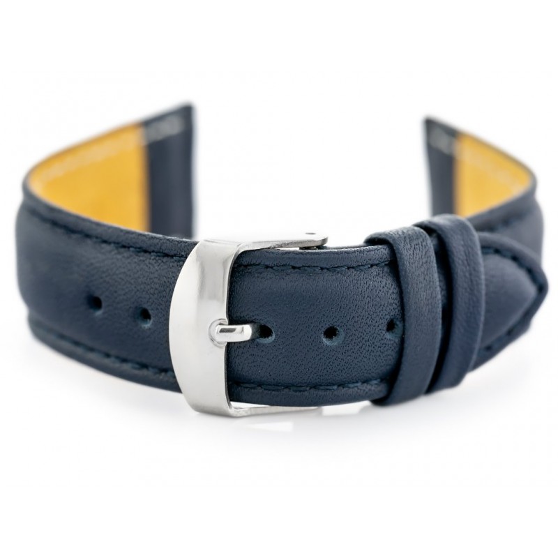 W83L leather watch strap - navy blue - 12mm  Pasek skórzany do zegarka W83L - granatowy - 14mm