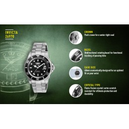 ZEGAREK MĘSKI INVICTA PRO DIVER 26970 - WODOSZCZELNOŚĆ 200m - koperta 40mmZEGAREK MĘSKI INVICTA PRO DIVER 26970 - WODOSZCZELNOŚĆ 200m - koperta 40mm