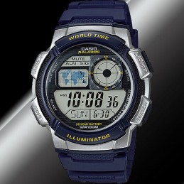 ZEGAREK MĘSKI CASIO AE-1000W 2AV (zd073e) - WORLD TIME + BOXZEGAREK MĘSKI CASIO AE-1000W 2AV (zd073e) - WORLD TIME + BOX