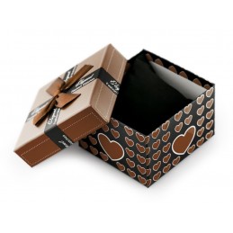 Prezentowe pudełko na zegarek - serduszka brązowePrezentowe pudełko na zegarek - serduszka brązowe