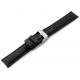 W34 leather watch strap - PREMIUM - black/black - 22mmPasek skórzany do zegarka W34 - PREMIUM - czarny/czarne - 22mm