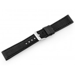 W48 leather watch strap - PREMIUM - black/black - 20mmPasek skórzany do zegarka W48 - PREMIUM - czarny/czarne - 20mm