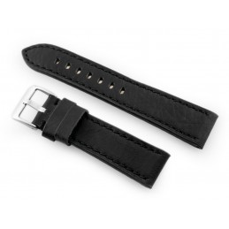 W48 leather watch strap - PREMIUM - black/black - 20mmPasek skórzany do zegarka W48 - PREMIUM - czarny/czarne - 20mm