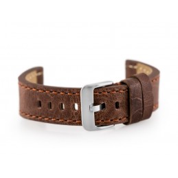 Watch leather strap W48 - PREMIUM - dark brown II - 24mmPasek skórzany do zegarka W48 - PREMIUM - ciemnobrązowy II - 24mm
