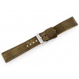 Leather watch strap W48 - PREMIUM - olive green - 22mmPasek skórzany do zegarka W48 - PREMIUM - oliwkowy - 22mm