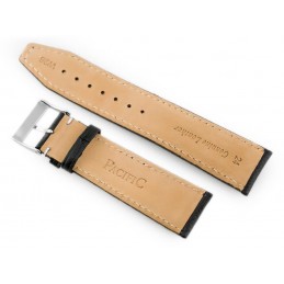 W26 leather watch strap - PREMIUM - black/white - 20mmPasek skórzany do zegarka W26 - PREMIUM - czarny/białe - 20mm