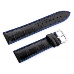 U18 rubber watch strap - black/black - 20mmPasek gumowy do zegarka U18 - czarny/granat - 20mm