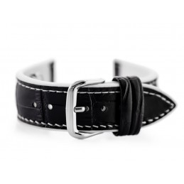 U18 rubber watch strap - black/white - 22mmPasek gumowy do zegarka U18 - czarny/biały - 22mm
