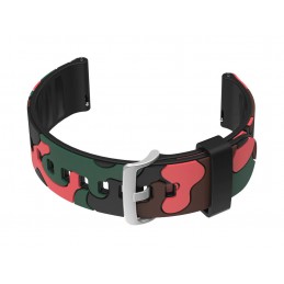 U13 rubber watch strap - black/orange-moro - 24mmPasek gumowy do zegarka U13 - czarny/pomarańczowy-moro - 24mm