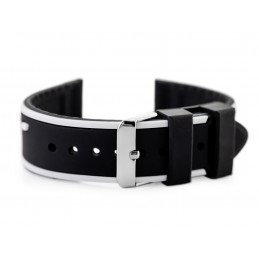U06 rubber watch strap - black/white - 20mmPasek gumowy do zegarka U06 - czarny/biały - 20mm