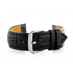 W102L black leather watch strap - 24mmPasek skórzany do zegarka W102L czarny - 24mm