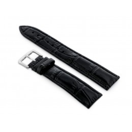 W102L black leather watch strap - 24mmPasek skórzany do zegarka W102L czarny - 24mm