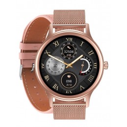 SMARTWATCH WOMEN'S PACIFIC 18-1 - BRANSOLET + BELT: Rosegold / Pink (sy015a)SMARTWATCH PACIFIC 18-1 - BRANSOLETA + PASEK: Rosegold / Różowy (sy015a)
